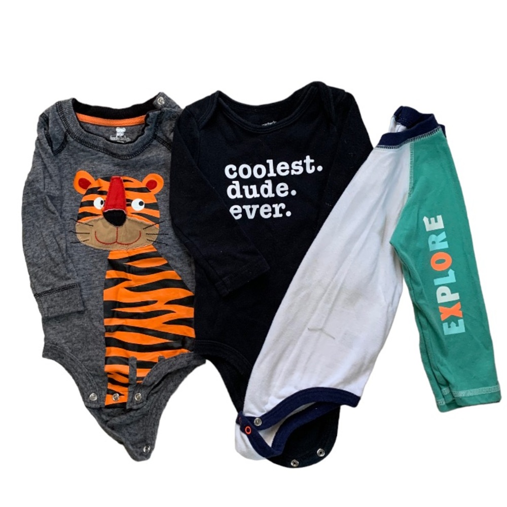 Boys 12month long sleeve onesies bundle